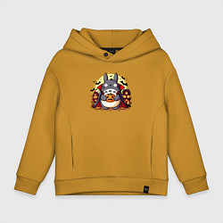 Толстовка оверсайз детская Вампир Тоторо - хэллоуин, цвет: горчичный