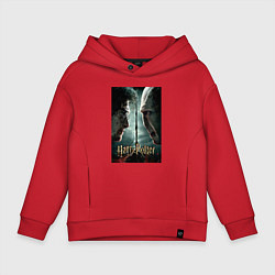 Толстовка оверсайз детская Череп - своя культура, цвет: красный