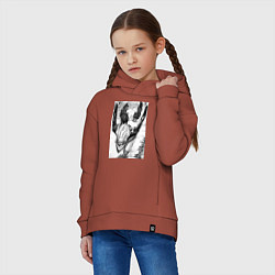 Толстовка оверсайз детская Дандадан: Кэн Такакура, цвет: кирпичный — фото 2