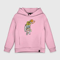 Толстовка оверсайз детская Динозавр баскетболист, цвет: светло-розовый