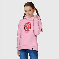 Толстовка оверсайз детская Spider-Man text, цвет: светло-розовый — фото 2