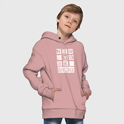 Толстовка оверсайз детская New York Bronx, цвет: пыльно-розовый — фото 2