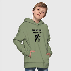 Толстовка оверсайз детская Вам вредно гитарист, цвет: авокадо — фото 2