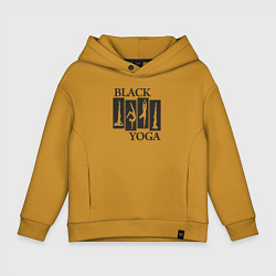 Толстовка оверсайз детская Yoga black, цвет: горчичный