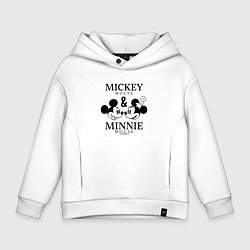 Толстовка оверсайз детская Микки и Минни Маус, цвет: белый