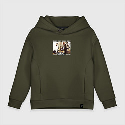 Толстовка оверсайз детская Aespa girl group, цвет: хаки