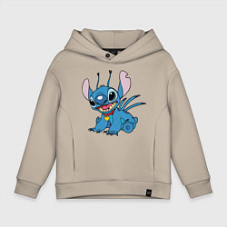 Толстовка оверсайз детская Alien Stitch, цвет: миндальный