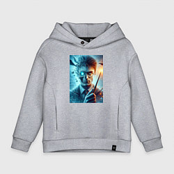 Толстовка оверсайз детская Harry Potter - wizard with magic stick, цвет: меланж