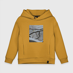 Толстовка оверсайз детская Синица на ветке, цвет: горчичный