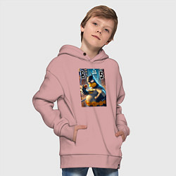 Толстовка оверсайз детская Batsimpson - ai art fantasy, цвет: пыльно-розовый — фото 2