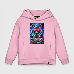 Толстовка оверсайз детская Metallica - playbill of the intergalactic tour, цвет: светло-розовый