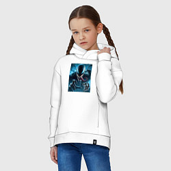 Толстовка оверсайз детская Ужасный Веном - нейроарт фантазия, цвет: белый — фото 2