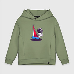 Толстовка оверсайз детская Космонавт яхтсмен, цвет: авокадо