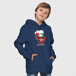 Толстовка оверсайз детская Crazy chef, цвет: тёмно-синий — фото 2