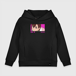 Толстовка оверсайз детская Момо Аясэ, цвет: черный