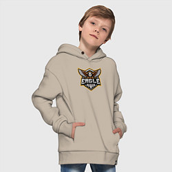 Толстовка оверсайз детская Eagle team, цвет: миндальный — фото 2