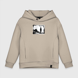 Толстовка оверсайз детская Путешествия по тропам, цвет: миндальный