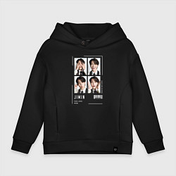 Толстовка оверсайз детская Jimin bts 4cut, цвет: черный