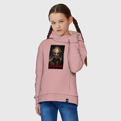 Толстовка оверсайз детская Хищник - рык, цвет: пыльно-розовый — фото 2