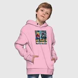 Толстовка оверсайз детская Дональд Трамп и Веном - серьёзный разговор, цвет: светло-розовый — фото 2