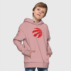Толстовка оверсайз детская Raptors ball, цвет: пыльно-розовый — фото 2