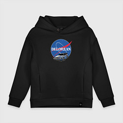 Толстовка оверсайз детская Space delorean, цвет: черный