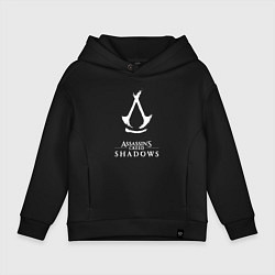 Толстовка оверсайз детская Assassins creed - shadows white, цвет: черный