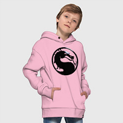 Толстовка оверсайз детская Смертельная битва - логотип, цвет: светло-розовый — фото 2