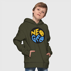 Толстовка оверсайз детская Neo geo logo, цвет: хаки — фото 2