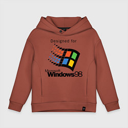 Толстовка оверсайз детская Предназначен для windows 98, цвет: кирпичный