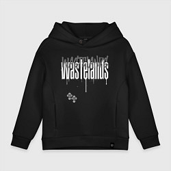 Толстовка оверсайз детская Кресты с потеками краски, цвет: черный