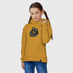 Толстовка оверсайз детская Природная космическая любовь, цвет: горчичный — фото 2