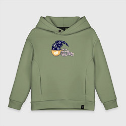 Толстовка оверсайз детская Кофейный космос, цвет: авокадо