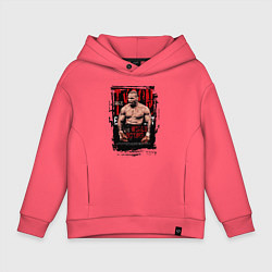 Толстовка оверсайз детская Майк Тайсон мировой бокс, цвет: коралловый