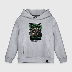 Толстовка оверсайз детская Кастом мотоцикл, цвет: меланж