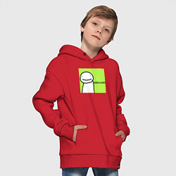 Толстовка оверсайз детская Dream boohoo cracker Minecraft, цвет: красный — фото 2