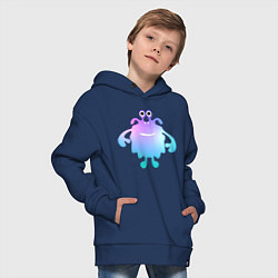 Толстовка оверсайз детская Monster cartoon blue purple, цвет: тёмно-синий — фото 2