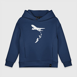 Толстовка оверсайз детская Plane surfer, цвет: тёмно-синий
