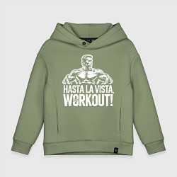 Толстовка оверсайз детская Arnold - hasta la vista workout, цвет: авокадо