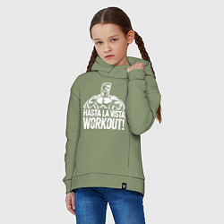 Толстовка оверсайз детская Arnold - hasta la vista workout, цвет: авокадо — фото 2