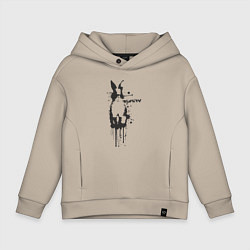 Толстовка оверсайз детская Banksy bunny, цвет: миндальный