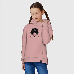 Толстовка оверсайз детская Девочка весна, цвет: пыльно-розовый — фото 2