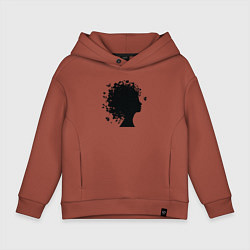 Толстовка оверсайз детская Весенняя красавица, цвет: кирпичный