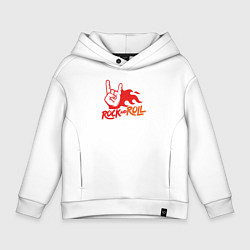 Толстовка оверсайз детская Rock and roll fire, цвет: белый