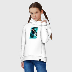 Толстовка оверсайз детская Мегуми фусигуро кайсен, цвет: белый — фото 2
