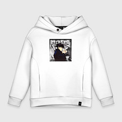 Толстовка оверсайз детская Мегуми магическая битва, цвет: белый