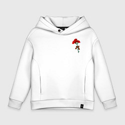 Толстовка оверсайз детская Гвоздики и георгиевская лента, цвет: белый