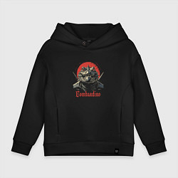 Толстовка оверсайз детская Бомбардиро крокодило опасный, цвет: черный