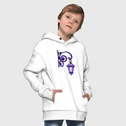 Толстовка оверсайз детская Фиолетовый фонарь, цвет: белый — фото 2