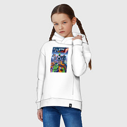 Толстовка оверсайз детская Mass effect and Minecraft - ai art collaboration, цвет: белый — фото 2